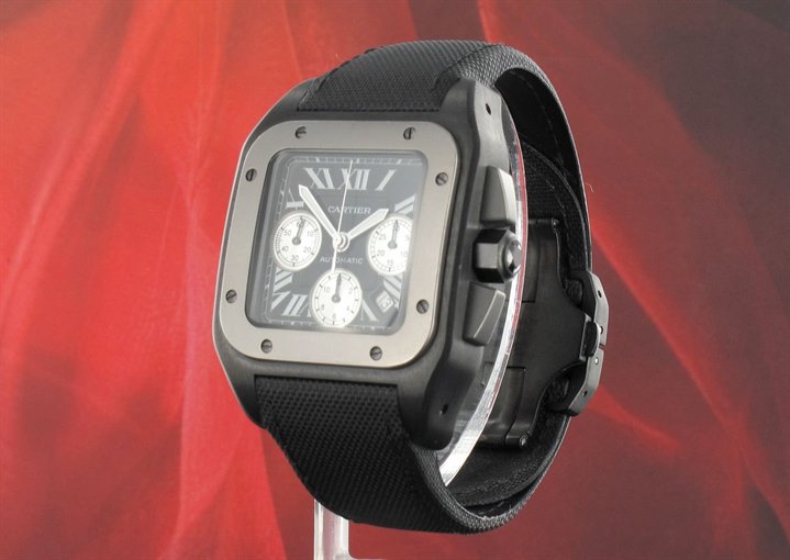 Cartier santos 100 hot sale xl black titanium chronograph